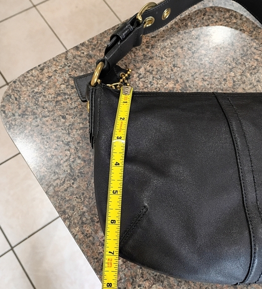 COACH Mini Black Soft Pebbled Leather Hobo Shoulder Bag Y2k - Picture 14 of 17